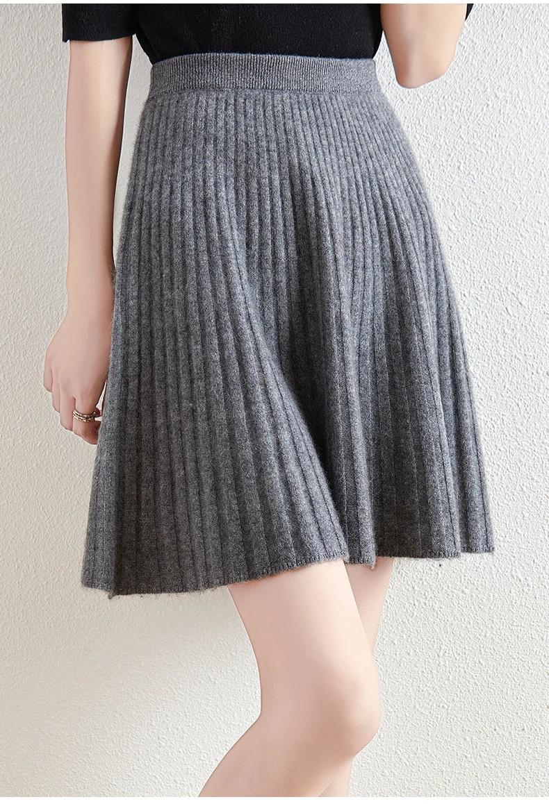 Merino Wool Midi Skirt for Women - Comfortable and Stylish Everyday Wear - Versatile Fashion Essential