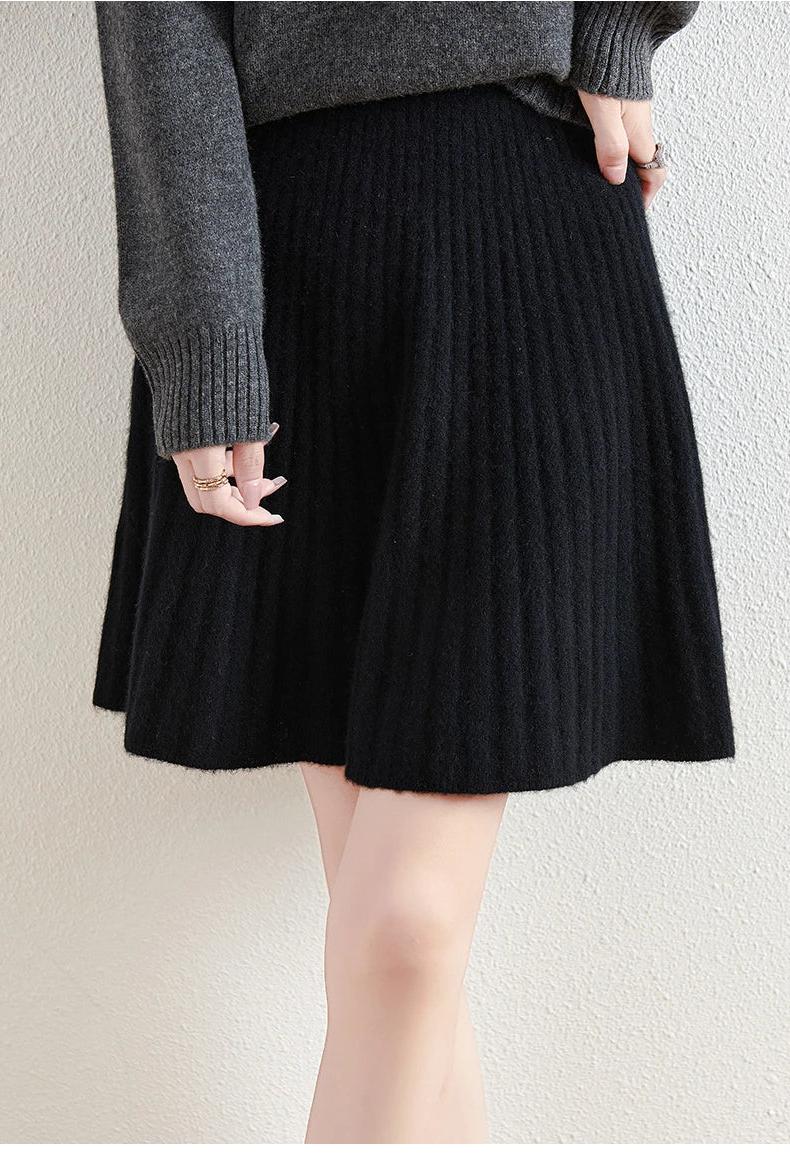 Merino Wool Midi Skirt for Women - Comfortable and Stylish Everyday Wear - Versatile Fashion Essential