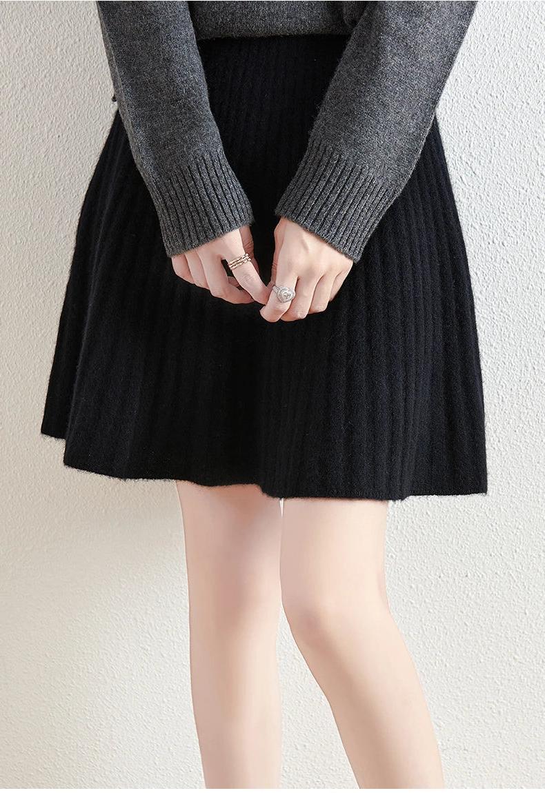 Merino Wool Midi Skirt for Women - Comfortable and Stylish Everyday Wear - Versatile Fashion Essential