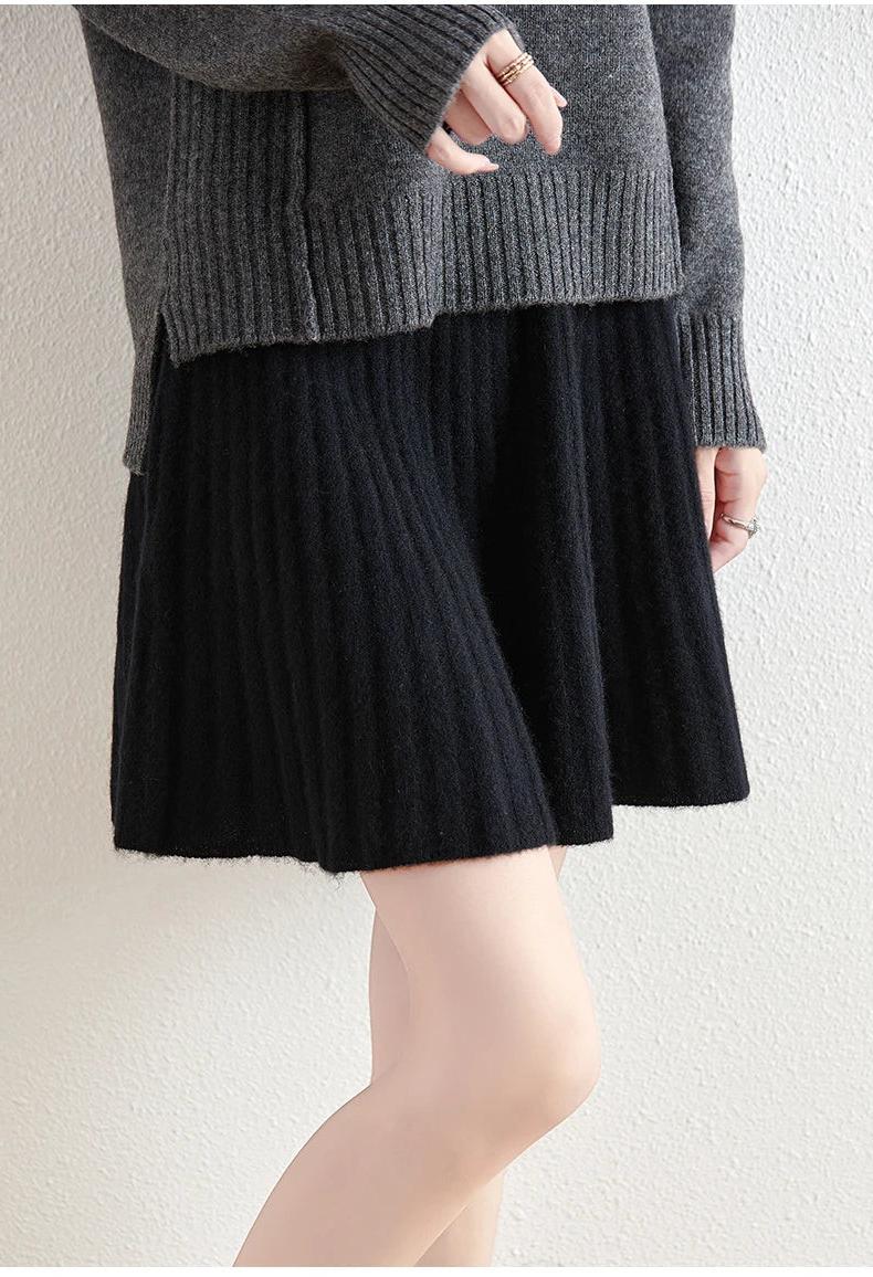 Merino Wool Midi Skirt for Women - Comfortable and Stylish Everyday Wear - Versatile Fashion Essential