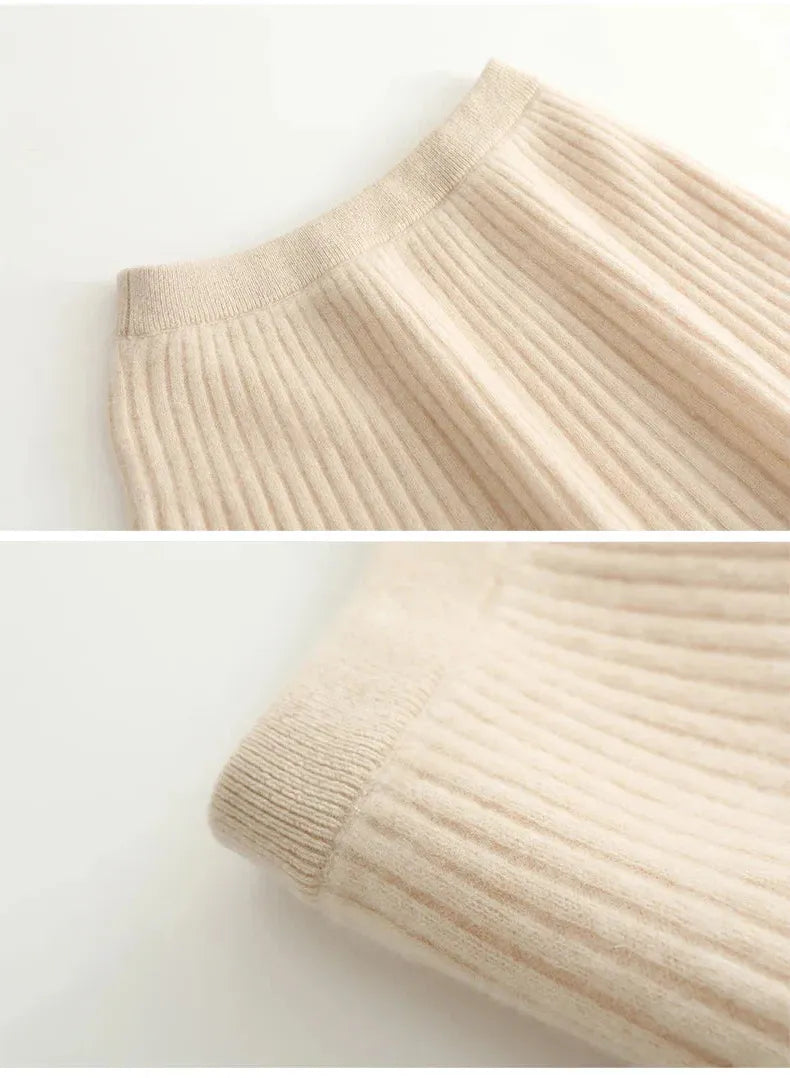 Merino Wool Midi Skirt for Women - Comfortable and Stylish Everyday Wear - Versatile Fashion Essential