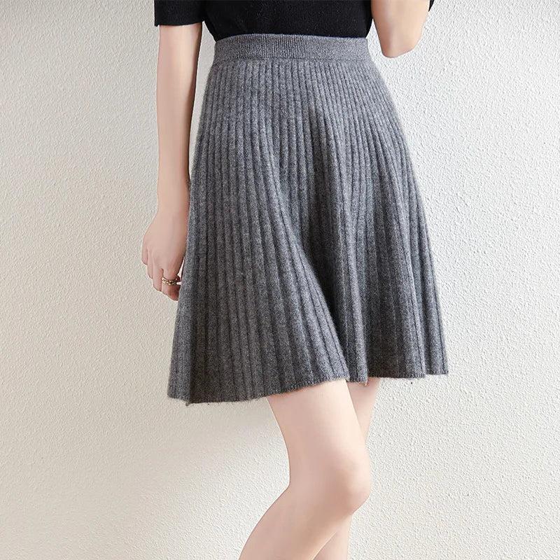 Merino Wool Midi Skirt for Women - Comfortable and Stylish Everyday Wear - Versatile Fashion Essential