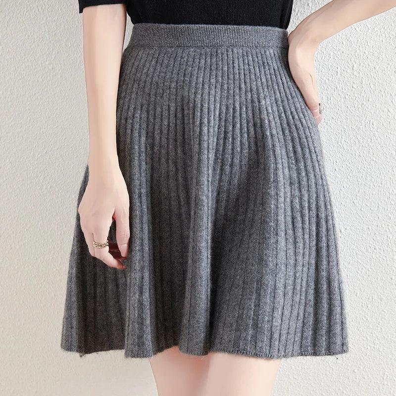 Merino Wool Midi Skirt for Women - Comfortable and Stylish Everyday Wear - Versatile Fashion Essential
