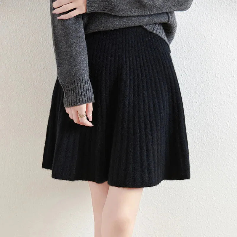 Merino Wool Midi Skirt for Women - Comfortable and Stylish Everyday Wear - Versatile Fashion Essential