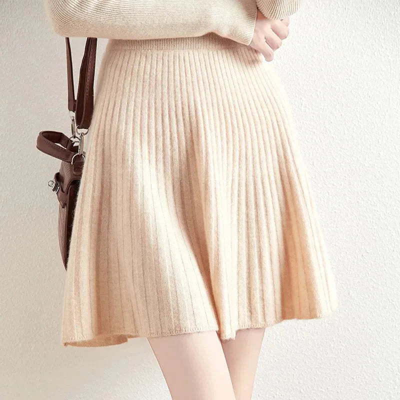 Merino Wool Midi Skirt for Women - Comfortable and Stylish Everyday Wear - Versatile Fashion Essential