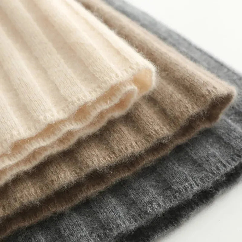 Merino Wool Midi Skirt for Women - Comfortable and Stylish Everyday Wear - Versatile Fashion Essential