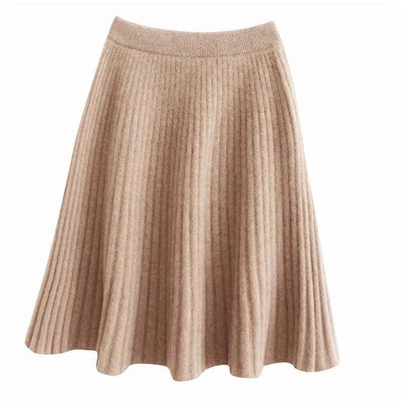 Merino Wool Midi Skirt for Women - Comfortable and Stylish Everyday Wear - Versatile Fashion Essential