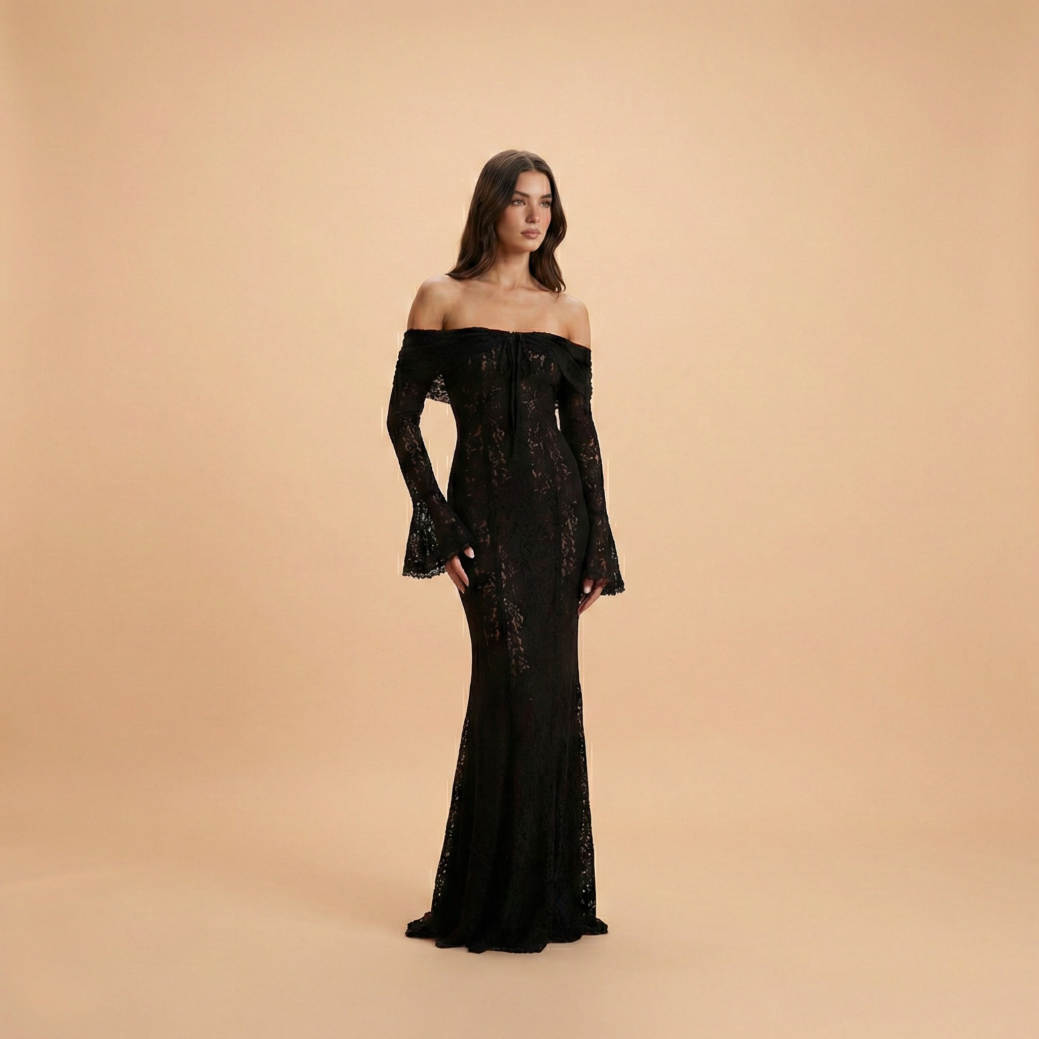 Off-Shoulder Women's Dress in Elegant Fabric | Evening Wear | Formal or Casual Events | Available in Multiple Sizes