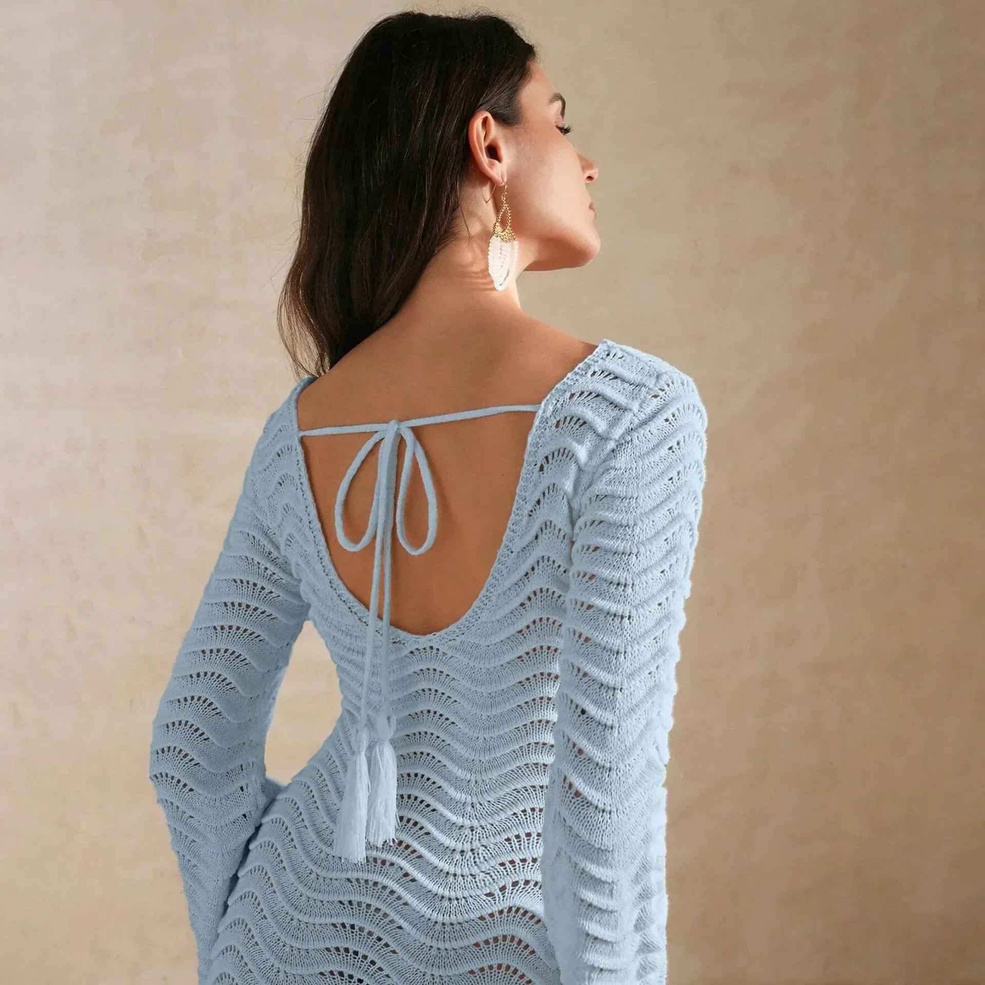 Open-Knit Dress in Lightweight Fabric - Casual Summer Dress for Women - Perfect for Beach or Outdoor Events