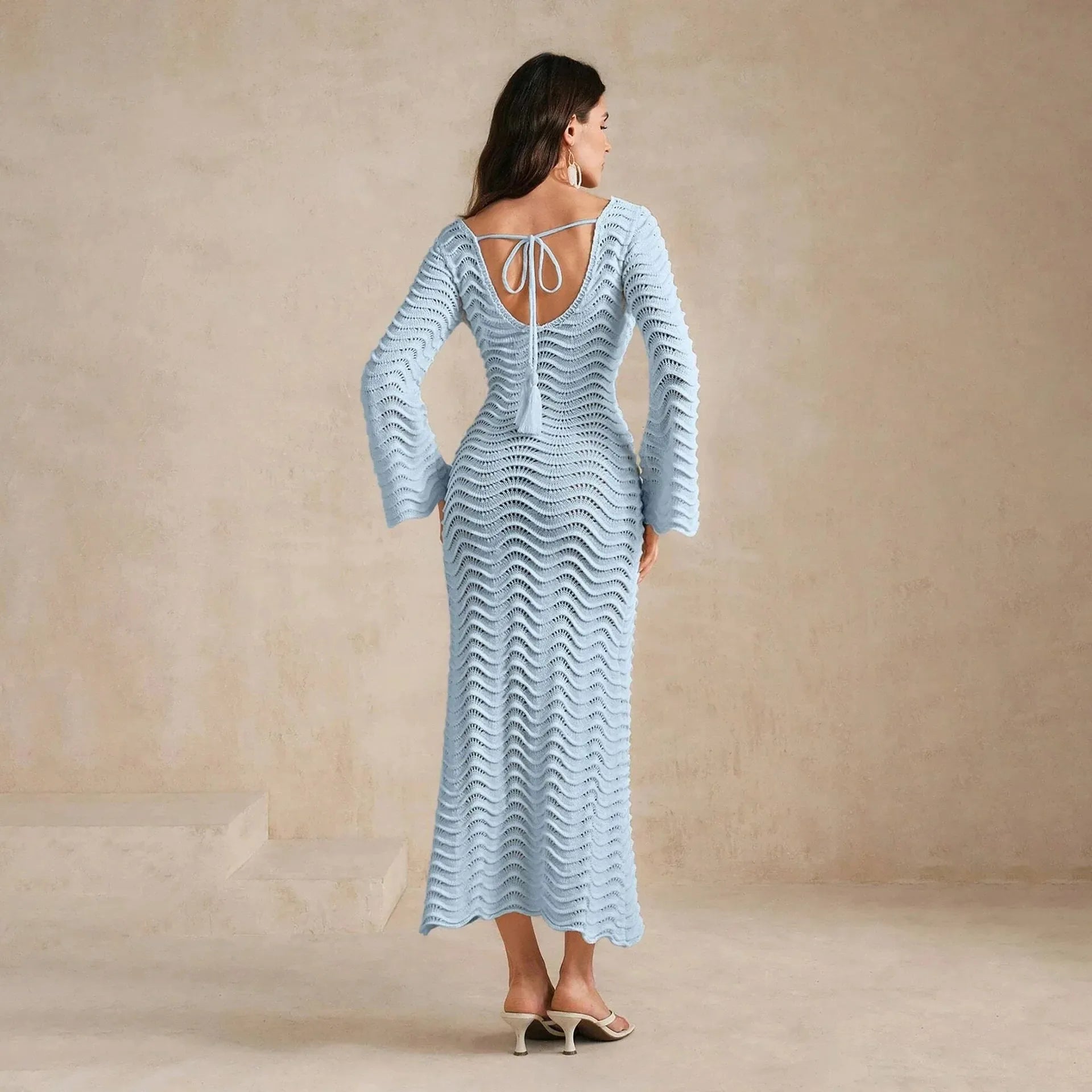 Open-Knit Dress in Lightweight Fabric - Casual Summer Dress for Women - Perfect for Beach or Outdoor Events