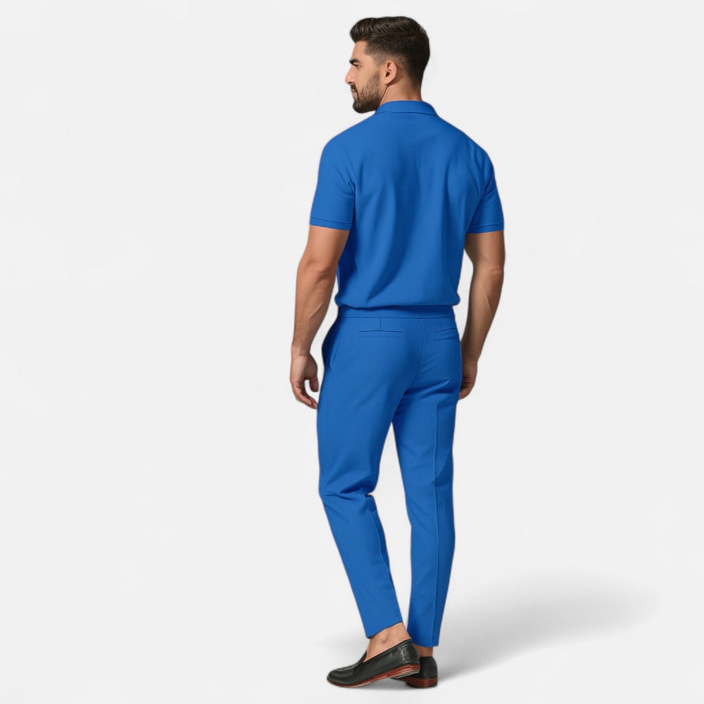 Polo and Trouser Set - Soft Fabric - Relaxed Fit - Casual Wear for Men - Comfortable Everyday Outfit