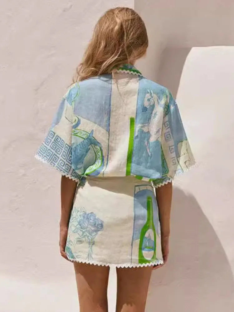 Riviera Print Art Set - High-Quality Paper Wall Decor - Coastal Style Home Decoration - Set of 3 Prints