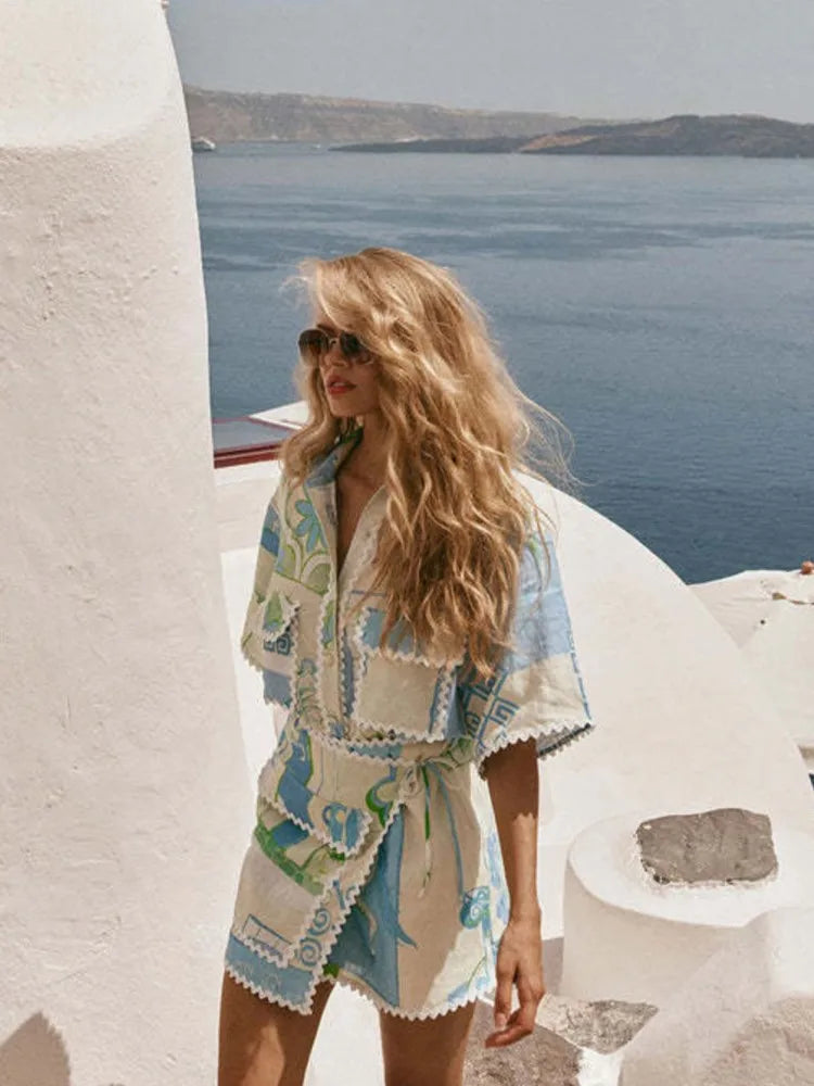 Riviera Print Art Set - High-Quality Paper Wall Decor - Coastal Style Home Decoration - Set of 3 Prints