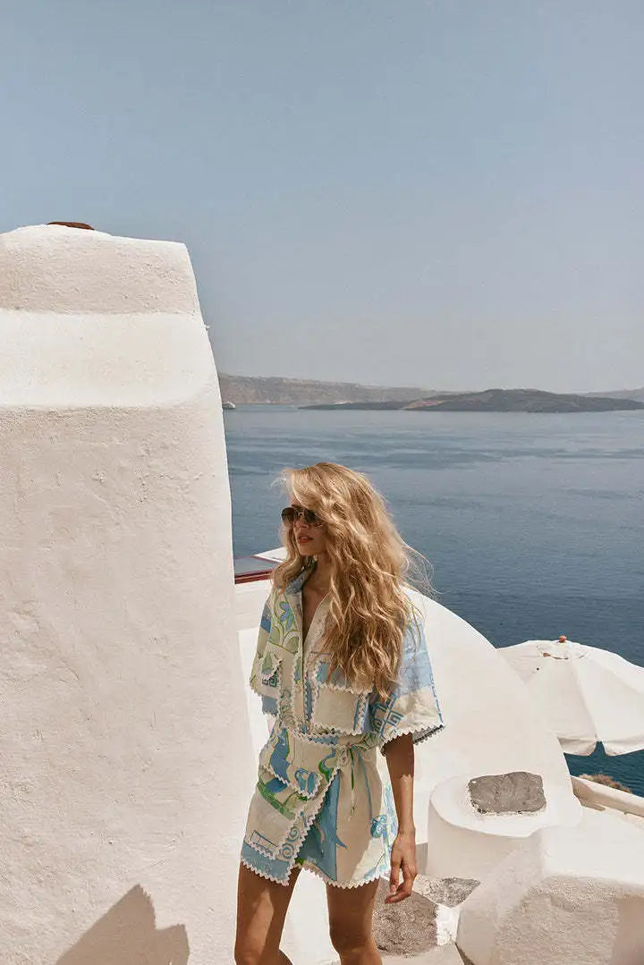 Riviera Print Art Set - High-Quality Paper Wall Decor - Coastal Style Home Decoration - Set of 3 Prints