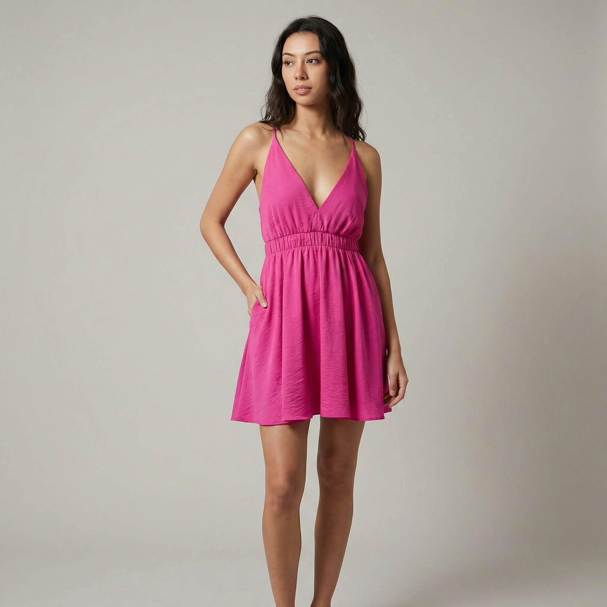 Satin Crepe Skater Dress for Women - Elegant Party Dress with Flared Skirt - Available in Multiple Colors