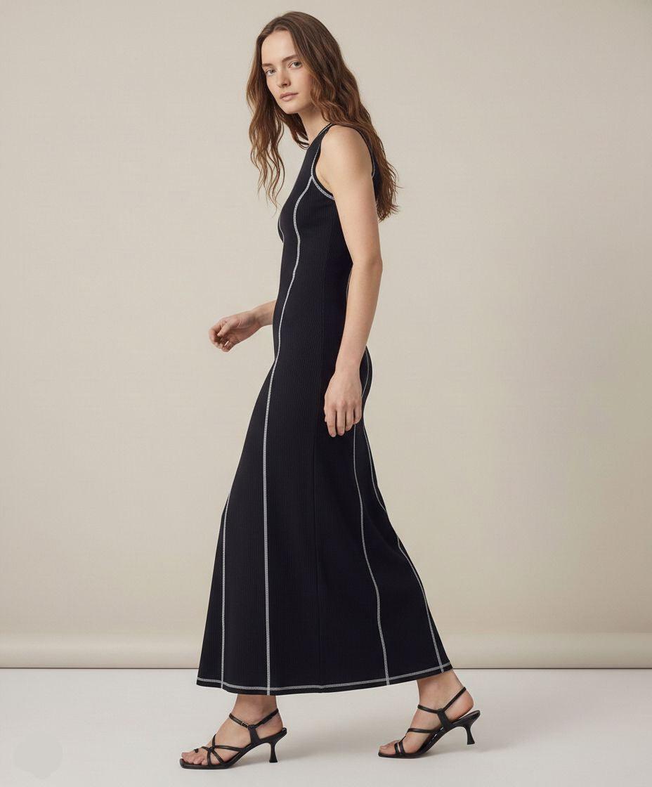 Sleeveless Knit Maxi Dress for Women - Comfortable Casual Wear for Summer - Versatile Long Length Design