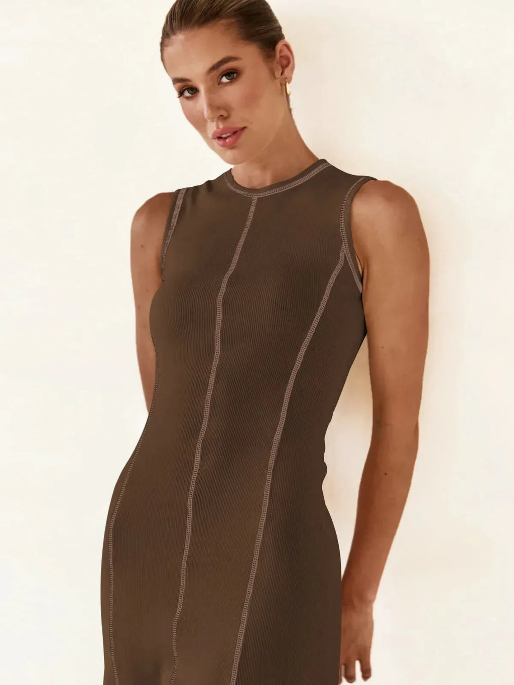 Sleeveless Knit Maxi Dress for Women - Comfortable Casual Wear for Summer - Versatile Long Length Design