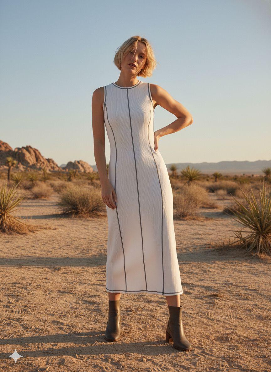 Sleeveless Knit Maxi Dress for Women - Comfortable Casual Wear for Summer - Versatile Long Length Design