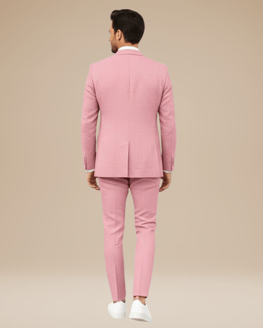 Slim Fit Men's Lightweight Linen Suit Jacket - Elegant Single-Breasted Design with Two Buttons for Formal Occasions