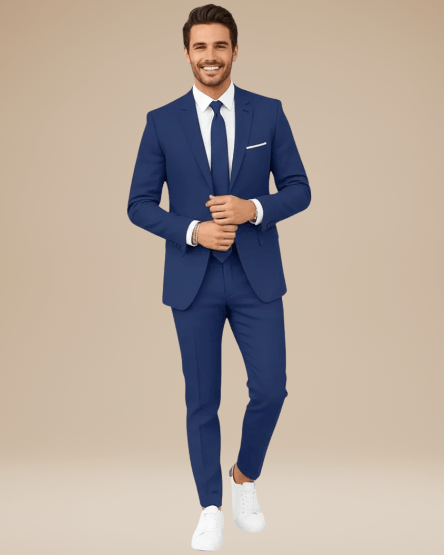 Slim Fit Men's Lightweight Linen Suit Jacket - Elegant Single-Breasted Design with Two Buttons for Formal Occasions