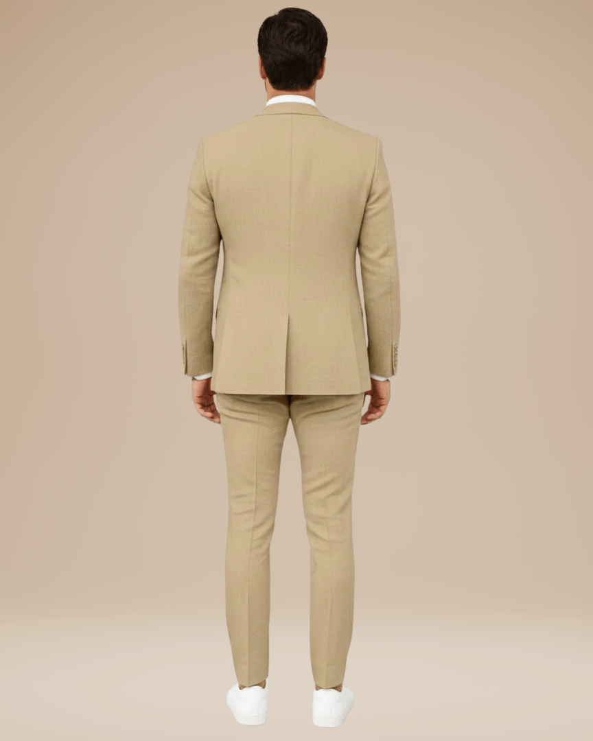 Slim Fit Men's Lightweight Linen Suit Jacket - Elegant Single-Breasted Design with Two Buttons for Formal Occasions