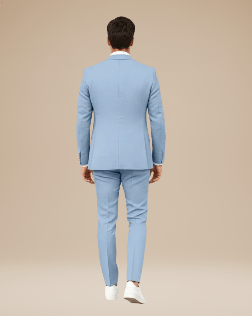 Slim Fit Men's Lightweight Linen Suit Jacket - Elegant Single-Breasted Design with Two Buttons for Formal Occasions
