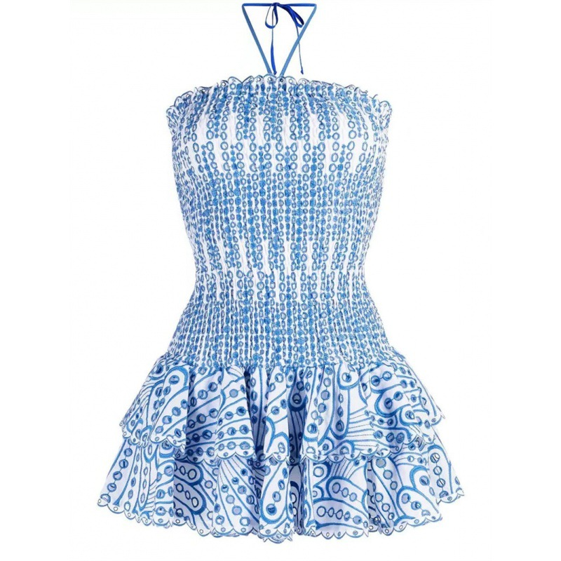 Smocked Strapless Mini Dress in Dahlia Floral Print for Casual Outings and Summer Events