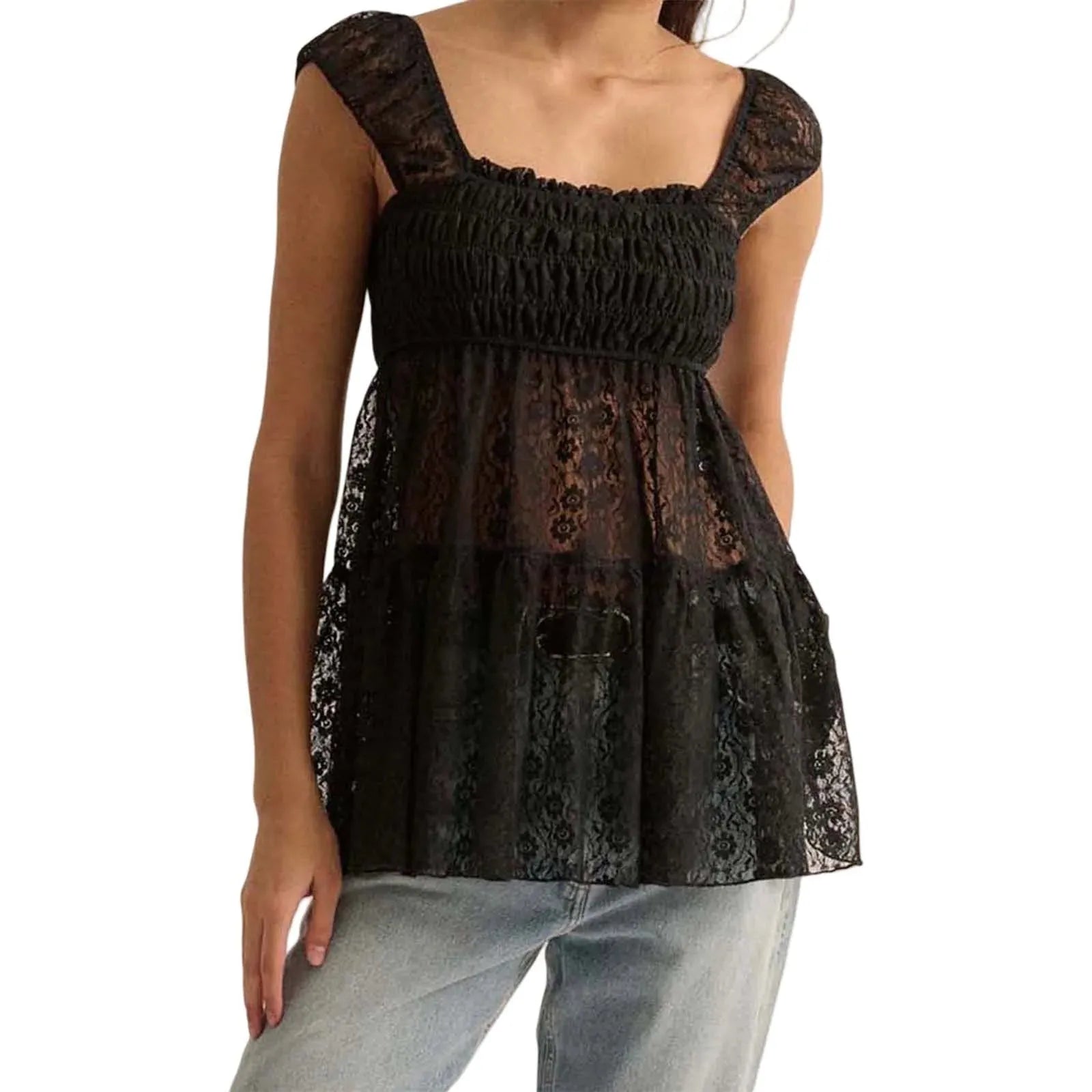 Summer Cutout Dress Top - Lightweight Fabric, Casual Style for Warm Weather, Available in Multiple Sizes