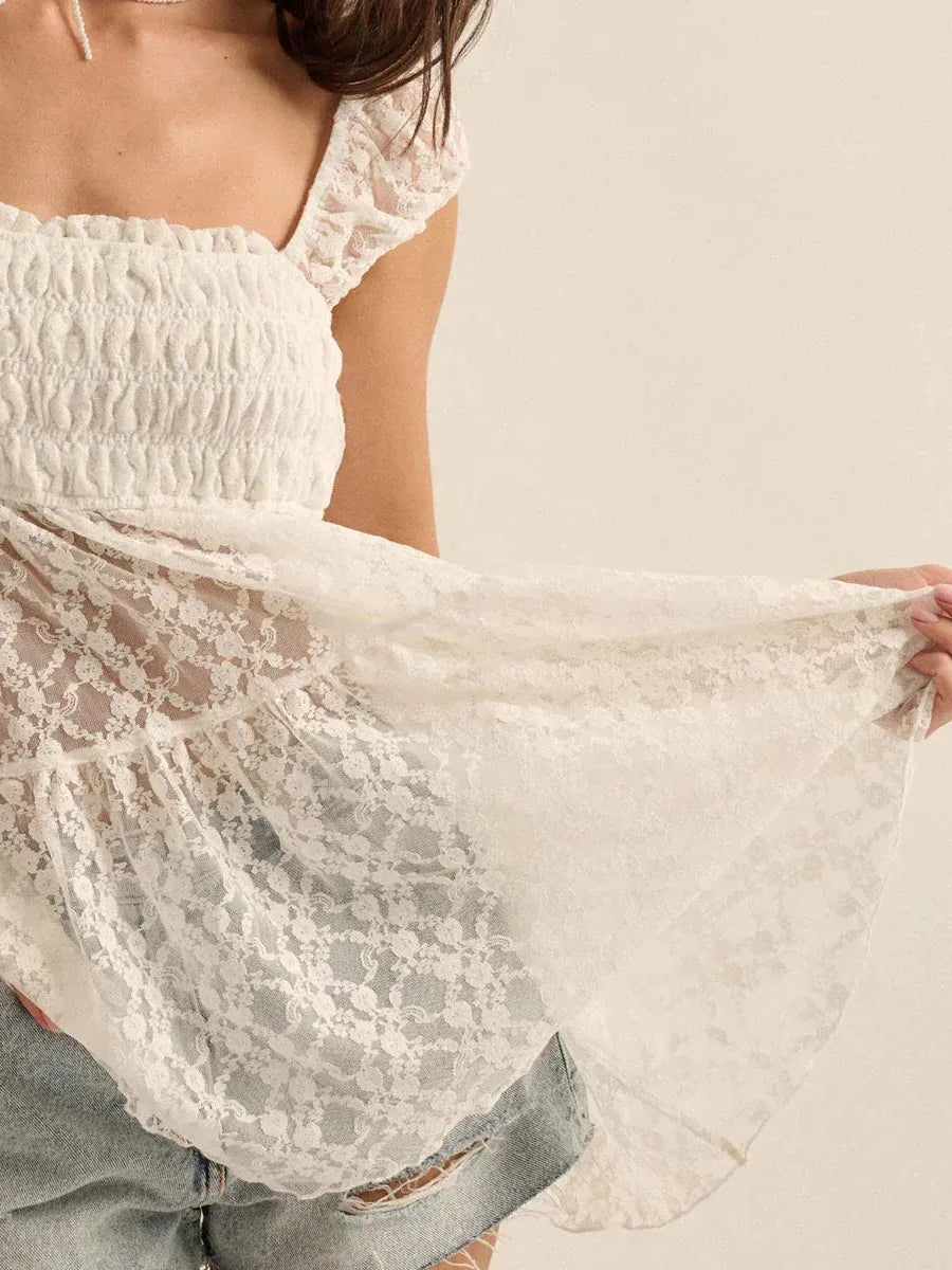 Summer Cutout Dress Top - Lightweight Fabric, Casual Style for Warm Weather, Available in Multiple Sizes