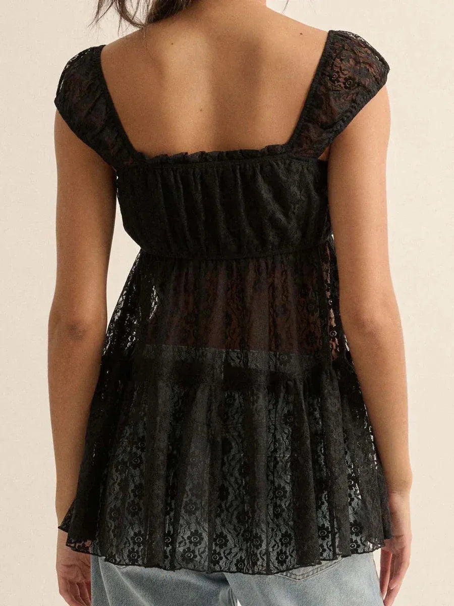 Summer Cutout Dress Top - Lightweight Fabric, Casual Style for Warm Weather, Available in Multiple Sizes