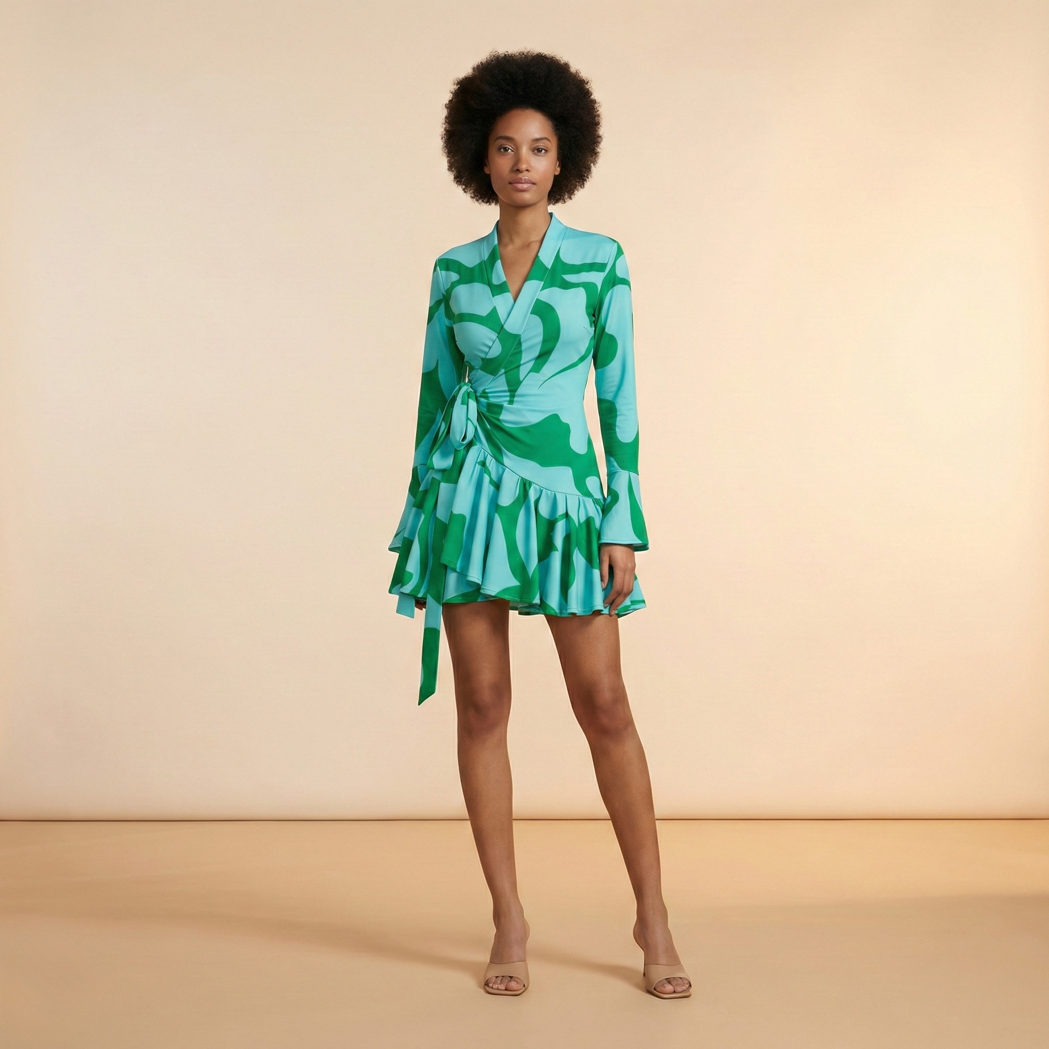 Tie-Dye V-Neck Dress in Soft Cotton for Casual Wear and Summer Outings