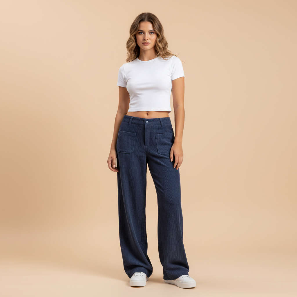 Wide Leg Casual Trousers in Soft Fabric for Everyday Wear - Comfortable and Versatile Pants for Women