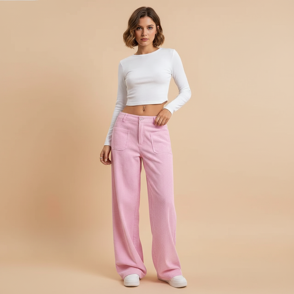 Wide Leg Casual Trousers in Soft Fabric for Everyday Wear - Comfortable and Versatile Pants for Women
