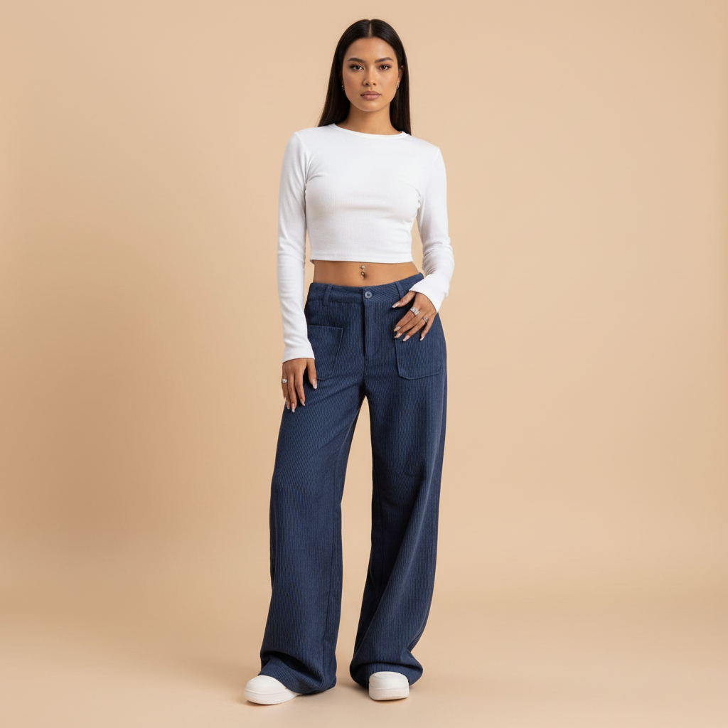 Wide Leg Casual Trousers in Soft Fabric for Everyday Wear - Comfortable and Versatile Pants for Women