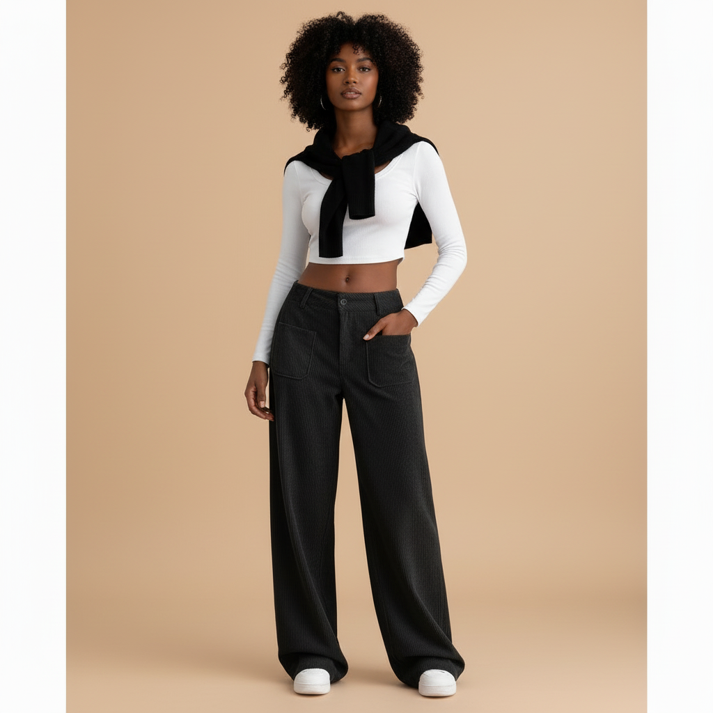 Wide Leg Casual Trousers in Soft Fabric for Everyday Wear - Comfortable and Versatile Pants for Women