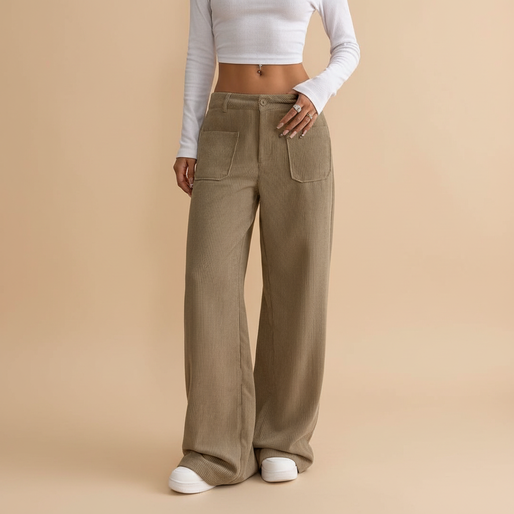 Wide Leg Casual Trousers in Soft Fabric for Everyday Wear - Comfortable and Versatile Pants for Women