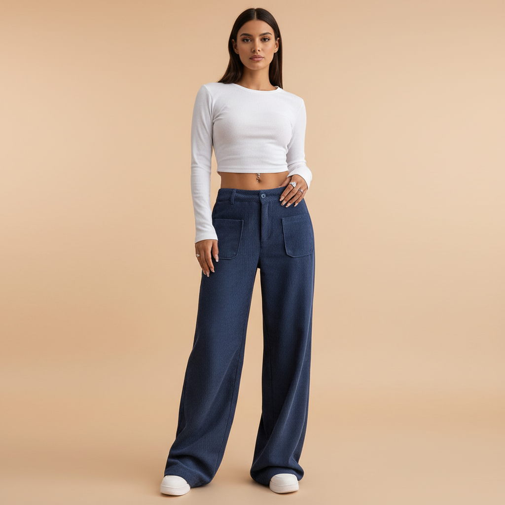 Wide Leg Casual Trousers in Soft Fabric for Everyday Wear - Comfortable and Versatile Pants for Women