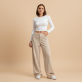 Wide Leg Casual Trousers in Soft Fabric for Everyday Wear - Comfortable and Versatile Pants for Women