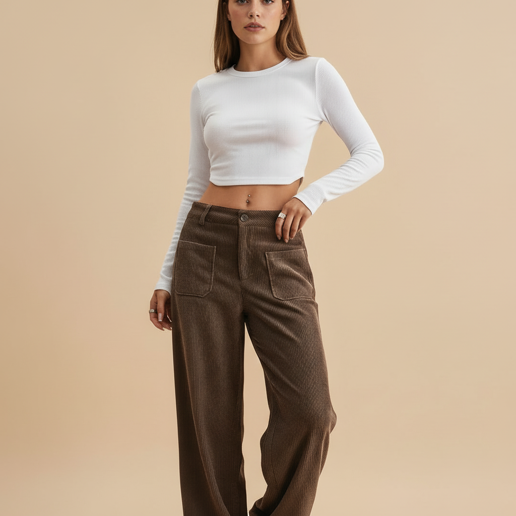 Wide Leg Casual Trousers in Soft Fabric for Everyday Wear - Comfortable and Versatile Pants for Women