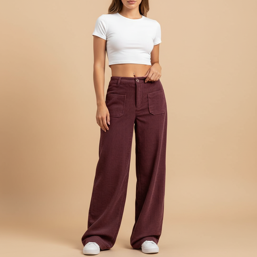Wide Leg Casual Trousers in Soft Fabric for Everyday Wear - Comfortable and Versatile Pants for Women