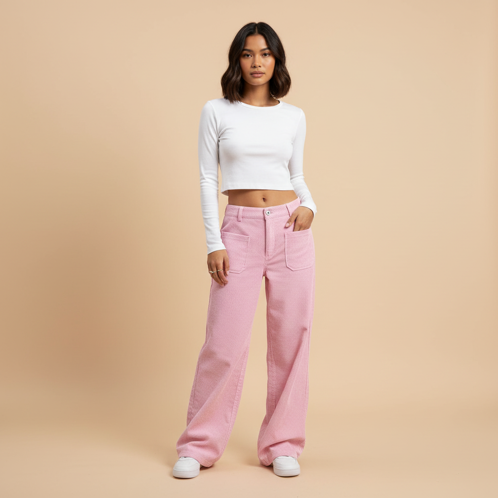 Wide Leg Casual Trousers in Soft Fabric for Everyday Wear - Comfortable and Versatile Pants for Women