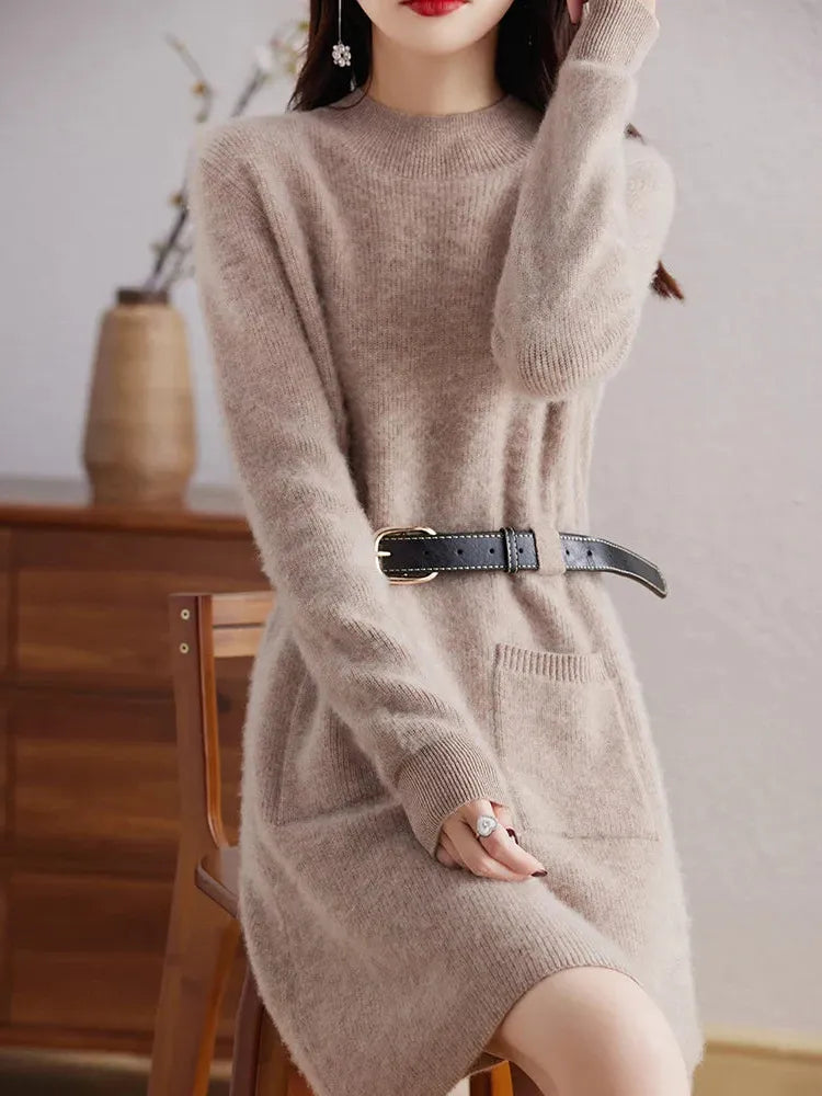 Winter Midi Dress - Luxe Fabric - Elegant Design - Perfect for Parties and Events