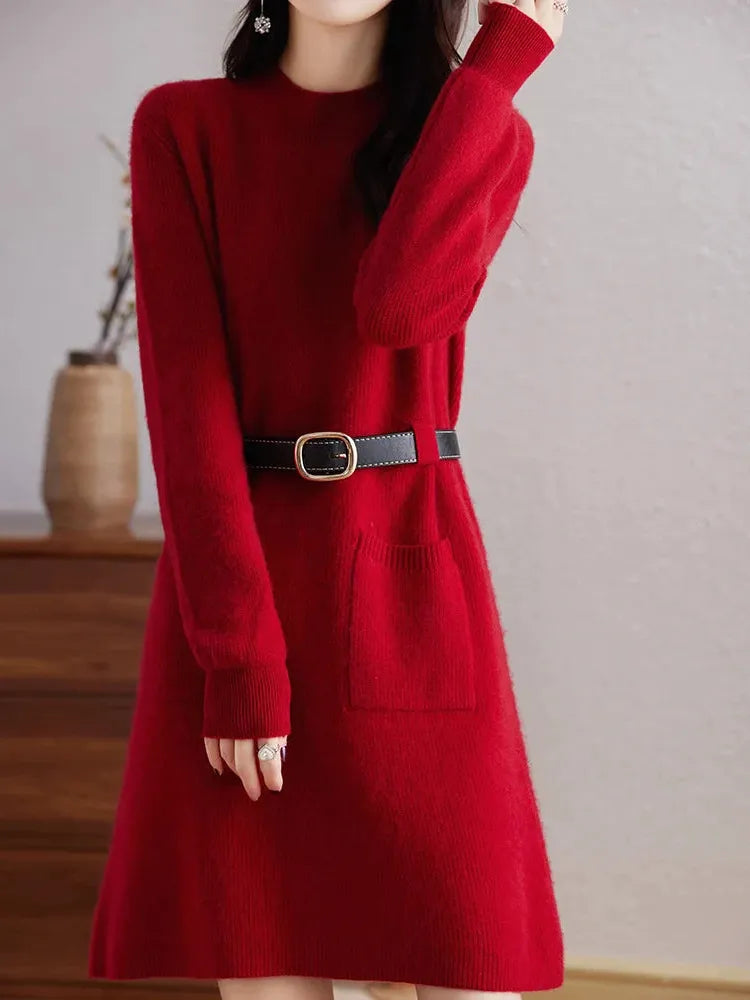 Winter Midi Dress - Luxe Fabric - Elegant Design - Perfect for Parties and Events