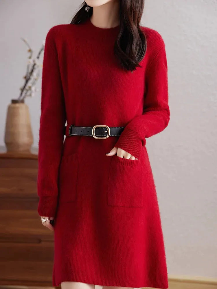 Winter Midi Dress - Luxe Fabric - Elegant Design - Perfect for Parties and Events