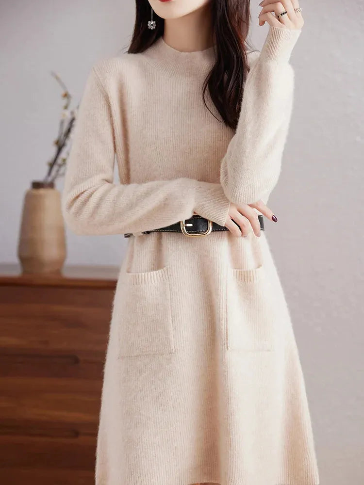 Winter Midi Dress - Luxe Fabric - Elegant Design - Perfect for Parties and Events