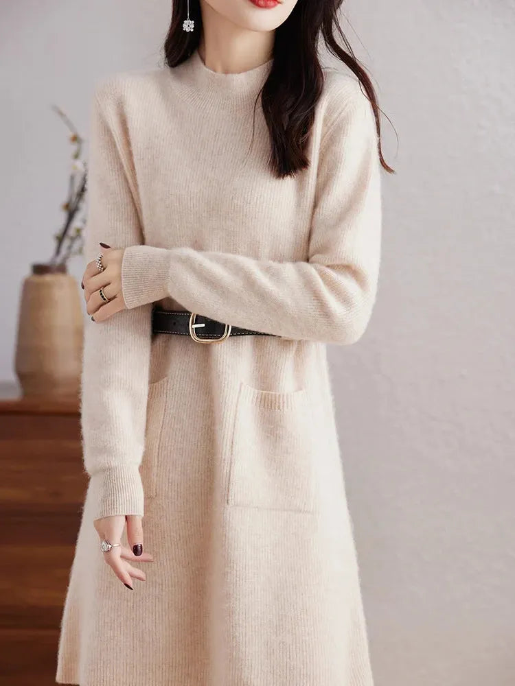 Winter Midi Dress - Luxe Fabric - Elegant Design - Perfect for Parties and Events