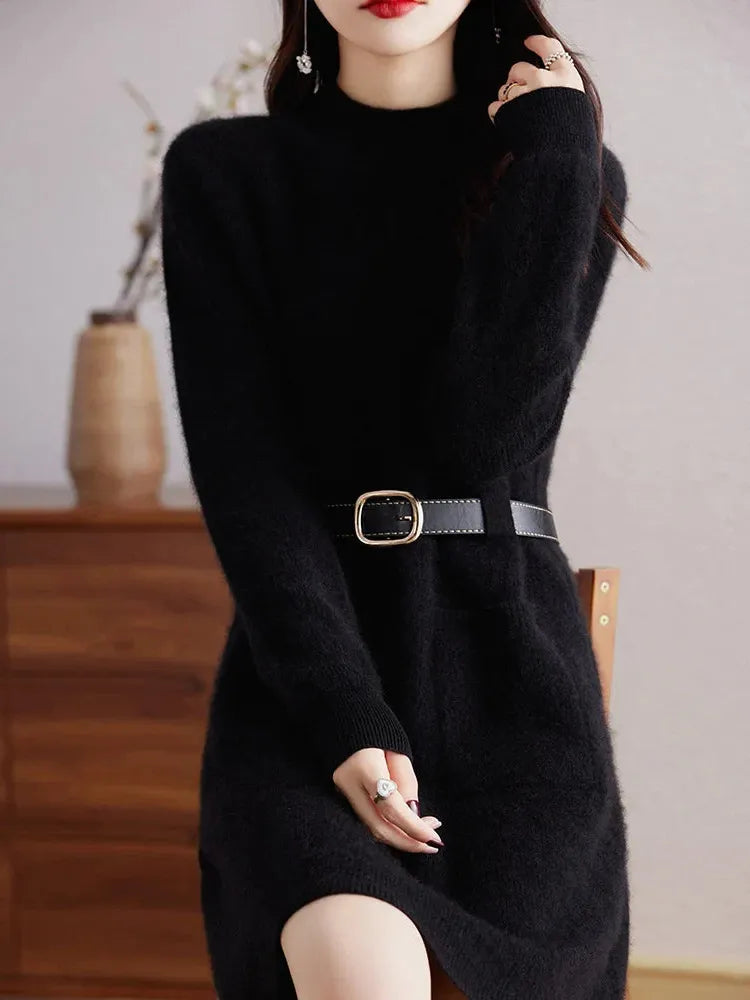 Winter Midi Dress - Luxe Fabric - Elegant Design - Perfect for Parties and Events