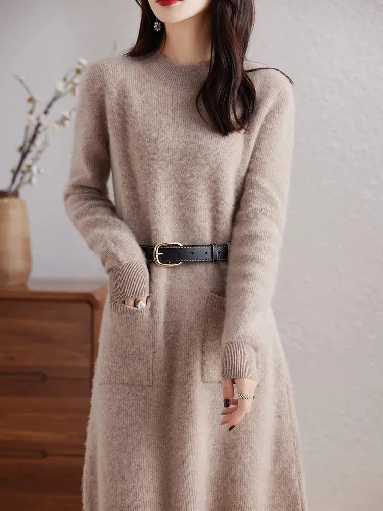 Winter Midi Dress - Luxe Fabric - Elegant Design - Perfect for Parties and Events