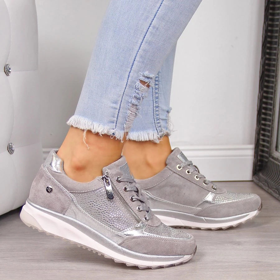 Women's Wedge Sneakers with Decorative Design | Casual Footwear for Everyday Wear