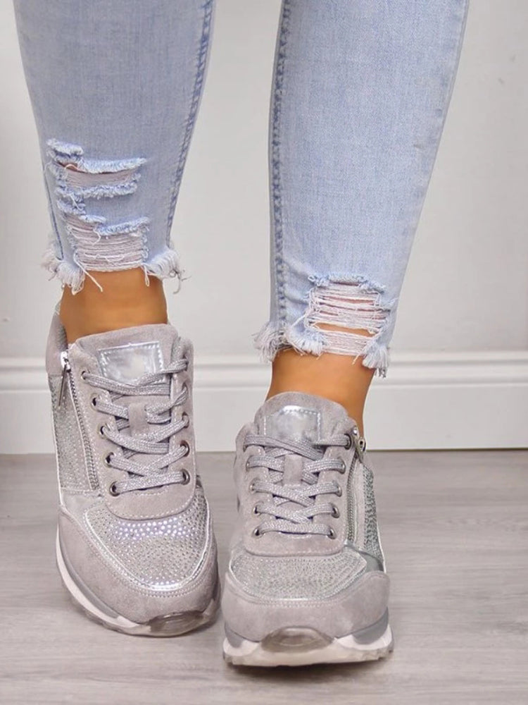 Women's Wedge Sneakers with Decorative Design | Casual Footwear for Everyday Wear
